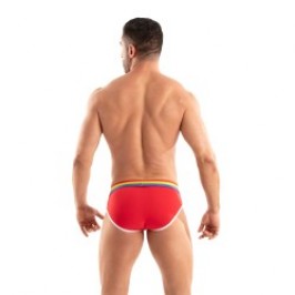 Slip del marchio TOF PARIS - Slip Tof Paris Rainbow - Rosso - Ref : TOF532R