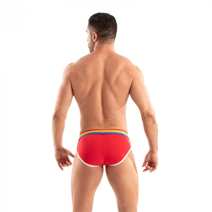 Slip, Tanga de la marque TOF PARIS - Slip Tof Paris Rainbow - Rouge - Ref : TOF532R