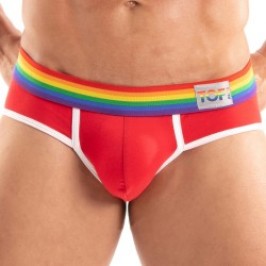 Slip, Tanga de la marque TOF PARIS - Slip Tof Paris Rainbow - Rouge - Ref : TOF532R