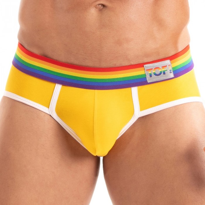 Slip de la marca TOF PARIS - Calzoncillos Tof Paris Rainbow - Amarillo - Ref : TOF532J Slip de la marca TOF PARIS - Calzoncillos Tof Paris Rainbow - Amarillo - Ref : TOF532J