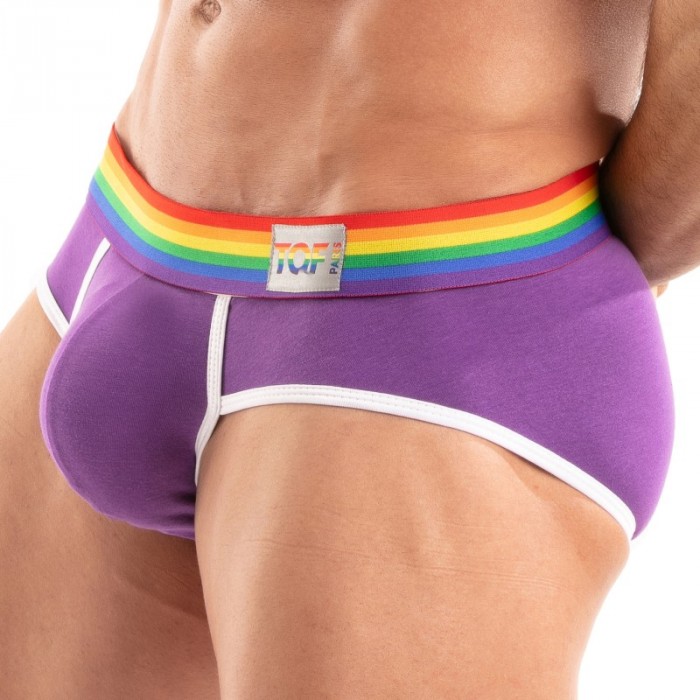 Slip del marchio TOF PARIS - Slip Tof Paris Rainbow - Viola - Ref : TOF532V