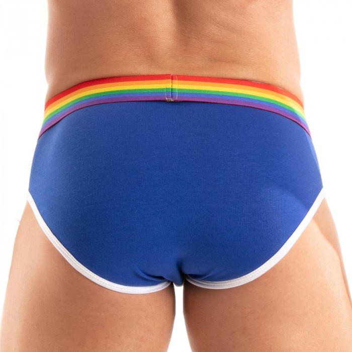 Slip del marchio TOF PARIS - Slip Tof Paris Rainbow - Blu Reale - Ref : TOF532BUR