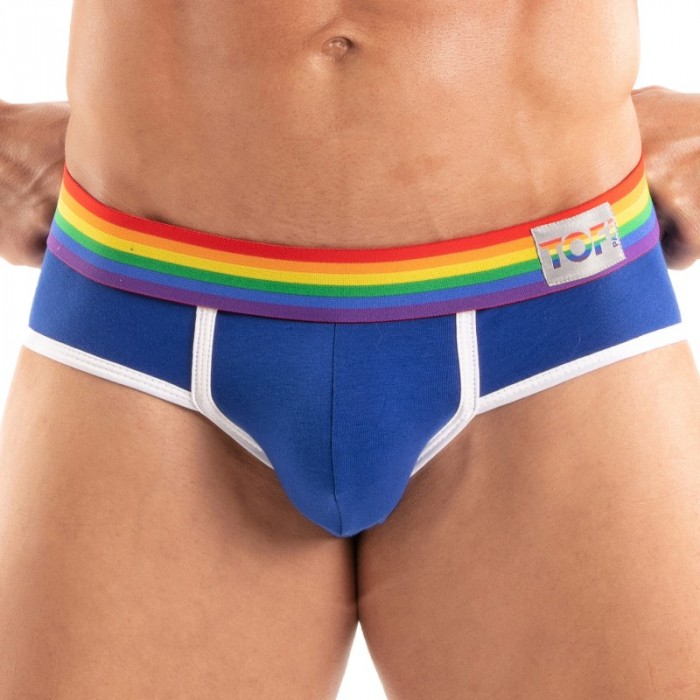 Slip de la marca TOF PARIS - Calzoncillos Tof Paris Rainbow - Azul Real - Ref : TOF532BUR Slip de la marca TOF PARIS - Calzoncillos Tof Paris Rainbow - Azul Real - Ref : TOF532BUR