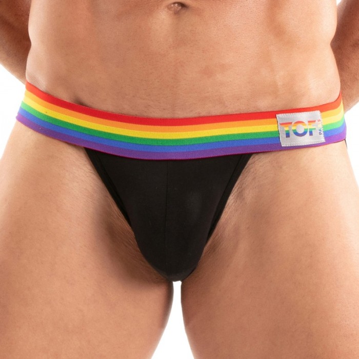 Jock strap de la marque TOF PARIS - Jockstrap Tof Paris Rainbow - Noir - Ref : TOF533N Jock strap de la marque TOF PARIS - Jockstrap Tof Paris Rainbow - Noir - Ref : TOF533N
