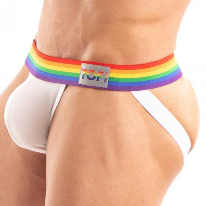 Jock Strap der Marke TOF PARIS - Jockstrap Tof Paris Rainbow - Weiß - Ref : TOF533B