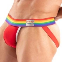 Cinturino Jock del marchio TOF PARIS - Jockstrap Tof Paris Rainbow - Rosso - Ref : TOF533R
