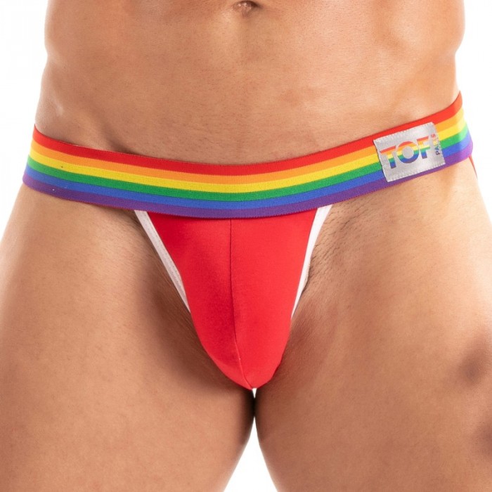 Cinturino Jock del marchio TOF PARIS - Jockstrap Tof Paris Rainbow - Rosso - Ref : TOF533R Cinturino Jock del marchio TOF PARIS - Jockstrap Tof Paris Rainbow - Rosso - Ref : TOF533R