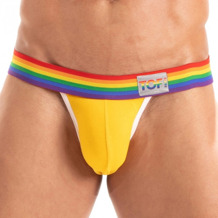 Jock Strap der Marke TOF PARIS - Jockstrap Tof Paris Rainbow - Gelb - Ref : TOF533J Jock Strap der Marke TOF PARIS - Jockstrap Tof Paris Rainbow - Gelb - Ref : TOF533J
