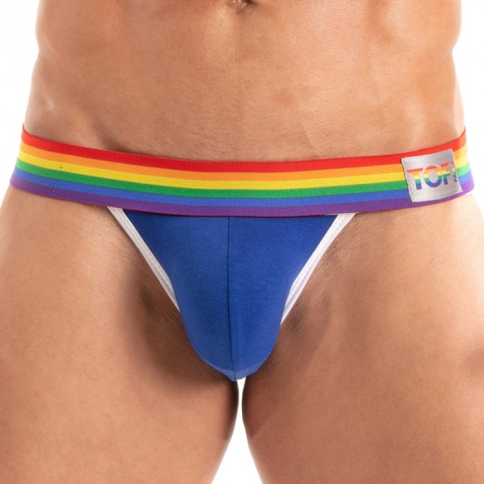 Jockstraps of the brand TOF PARIS - Jockstrap Tof Paris Rainbow - Royal Blue - Ref : TOF533BUR Jockstraps of the brand TOF PARIS - Jockstrap Tof Paris Rainbow - Royal Blue - Ref : TOF533BUR