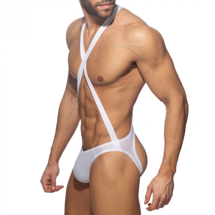 Body of the brand ADDICTED - Bodysuit Cris Cross Reptile - Blanc - Ref : ADP10 C01