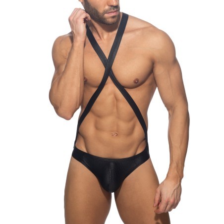 Bodysuit Cris Cross Reptile Edition Limitée - Noir