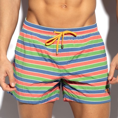 Multi Stripes Badeshorts - Grün