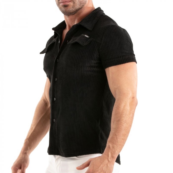 Chemise de la marque TOF PARIS - Chemise Tricotée En Velours Côtelé Tof Paris - Noir - Ref : TOF512N
