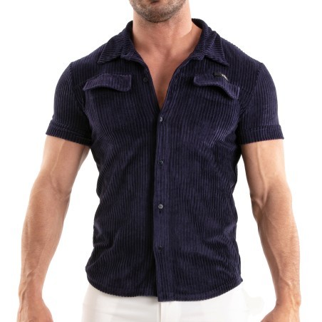 Knitted Corduroy Shirt Tof Paris - Navy Blue