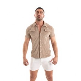 Chemise de la marque TOF PARIS - Chemise Tricotée En Velours Côtelé Tof Paris - Sable - Ref : TOF512BE