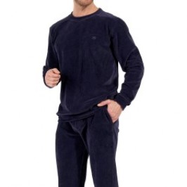 Pajamas of the brand HOM - Tenue D intérieur HOM Ronnie bleu marine foncé - Ref : 402823 00RA