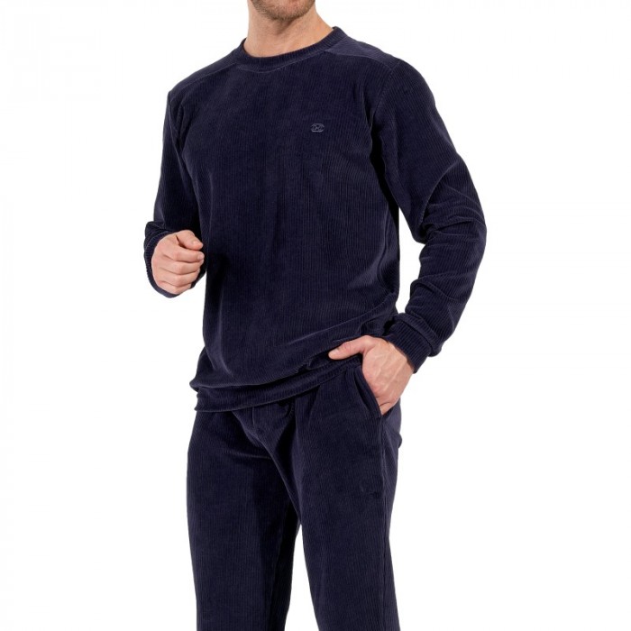 Pajamas of the brand HOM - Tenue D intérieur HOM Ronnie bleu marine foncé - Ref : 402823 00RA Pajamas of the brand HOM - Tenue D intérieur HOM Ronnie bleu marine foncé - Ref : 402823 00RA