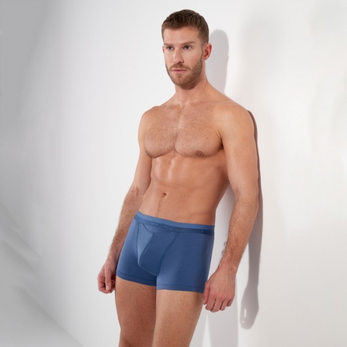 Boxer shorts, Shorty of the brand HOM - Boxer HOM HO1 Coton/Modal - Bleu Jean - Ref : 359520 0054