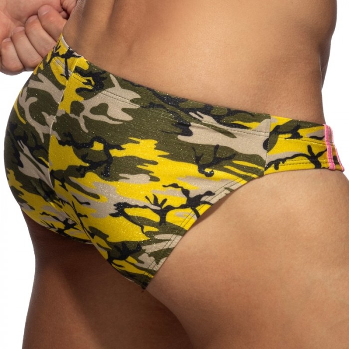 Badeschein der Marke ADDICTED - Slip de Bain Bright Camo - Jaune - Ref : ADS371 C03