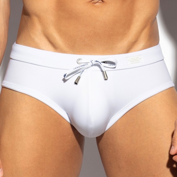 Bath Brief of the brand ES COLLECTION - Slip de Bain Basic Sportive - Blanc - Ref : 2517 C01