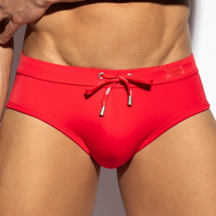Slip de bain de la marque ES COLLECTION - Slip de Bain Basic Sportive - Rouge - Ref : 2517 C06