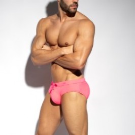 Slip de bain de la marque ES COLLECTION - Slip de Bain Basic Sportive - Rose Néon - Ref : 2517 C34