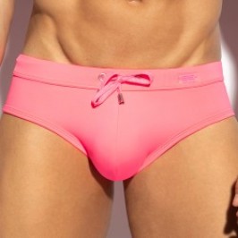 Slip de bain de la marque ES COLLECTION - Slip de Bain Basic Sportive - Rose Néon - Ref : 2517 C34
