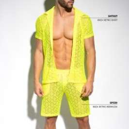 Bermuda de la marque ES COLLECTION - Bermuda Ibiza Retro - Jaune Néon - Ref : SP330 C31