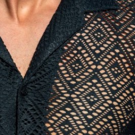 Chemise de la marque ES COLLECTION - Chemise Ibiza Retro - Noir - Ref : SHT027 C10