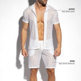 Chemise de la marque ES COLLECTION - Chemise Ibiza Retro - Ivoire - Ref : SHT027 C02