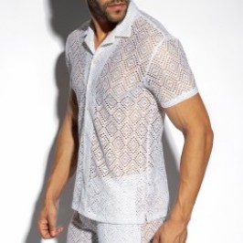 Chemise de la marque ES COLLECTION - Chemise Ibiza Retro - Ivoire - Ref : SHT027 C02