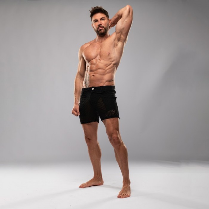 Breve del marchio TOF PARIS - Short Mi-Cuisse Riviera Tof Paris - Noir - Ref : TOF571N