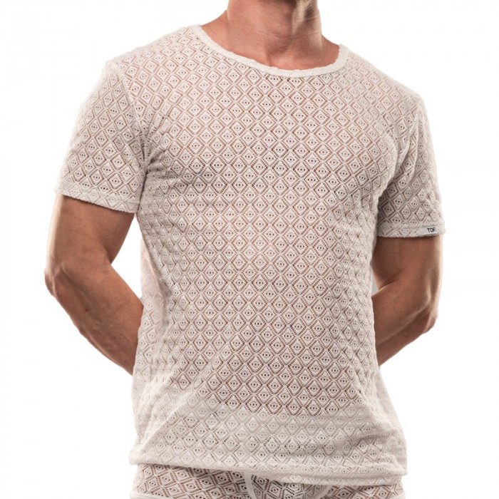 Manches courtes de la marque TOF PARIS - T-shirt Riviera Tof Paris - Blanc - Ref : TOF569B Manches courtes de la marque TOF PARIS - T-shirt Riviera Tof Paris - Blanc - Ref : TOF569B