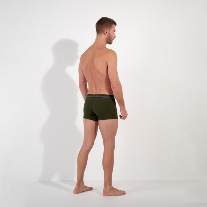 Boxer, shorty de la marque HOM - Boxer HOM HO1 Coton/Modal - Kaki - Ref : 359520 00DK