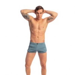 Short de la marque L HOMME INVISIBLE - Palm Spring - Lounge Split Short - Whisper Blue - Ref : SP05 PAL B15