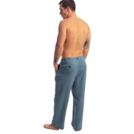 Pantalon de la marque L HOMME INVISIBLE - Palm Spring - Flowy Lounge Trousers - Whisper Blue - Ref : RW20 PAL B15