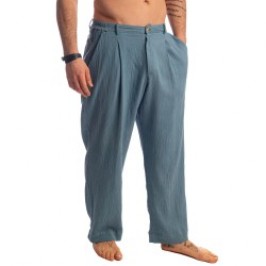 Pantalon de la marque L HOMME INVISIBLE - Palm Spring - Flowy Lounge Trousers - Whisper Blue - Ref : RW20 PAL B15