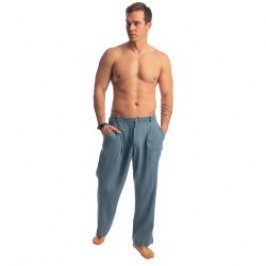 Pantalon de la marque L HOMME INVISIBLE - Palm Spring - Flowy Lounge Trousers - Whisper Blue - Ref : RW20 PAL B15