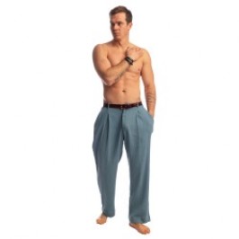 Pantalon de la marque L HOMME INVISIBLE - Palm Spring - Flowy Lounge Trousers - Whisper Blue - Ref : RW20 PAL B15