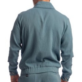 Veste de la marque L HOMME INVISIBLE - Palm Spring - Light Jacket with Shawl Collar - Whisper Blue - Ref : HW181 PAL B15