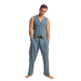 Haut lounge de la marque L HOMME INVISIBLE - Palm Spring - Waistcoat - Whisper Blue - Ref : RW17 PAL B15