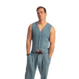 Haut lounge de la marque L HOMME INVISIBLE - Palm Spring - Waistcoat - Whisper Blue - Ref : RW17 PAL B15