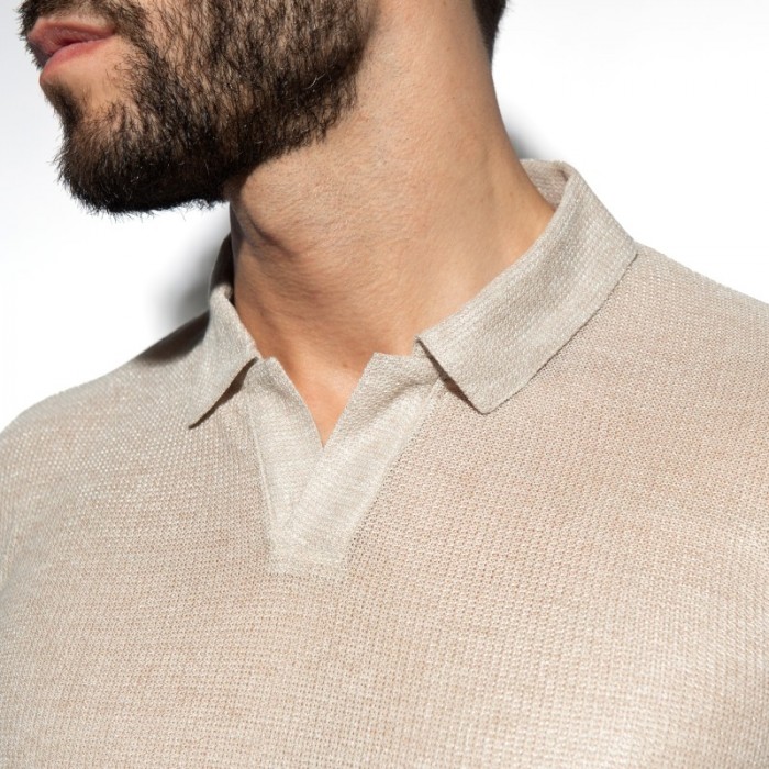 Polo de la marque ES COLLECTION - Polo Avant Garde - Beige - Ref : POLO37 C28