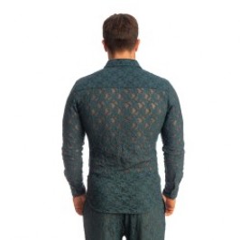 High Lounge of the brand L HOMME INVISIBLE - Delphinium - Long Sleeve Lace Shirt - Ref : HW176 DEL 272