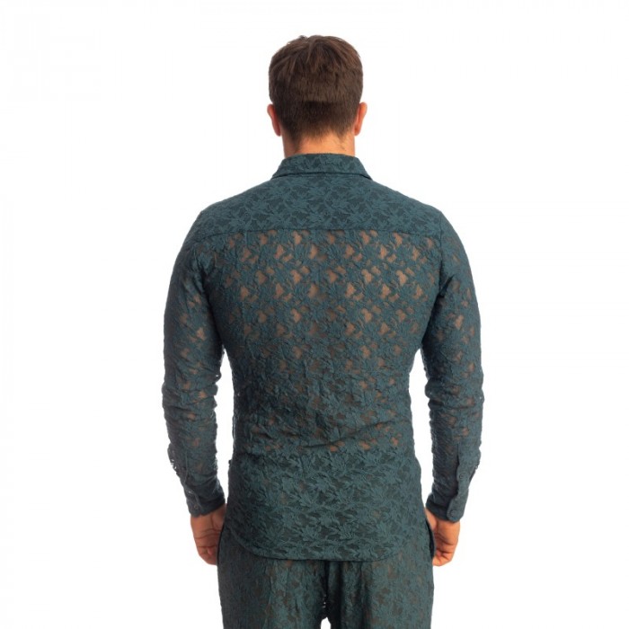 High Lounge of the brand L HOMME INVISIBLE - Delphinium - Long Sleeve Lace Shirt - Ref : HW176 DEL 272