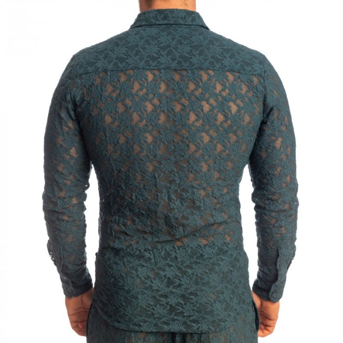 High Lounge of the brand L HOMME INVISIBLE - Delphinium - Long Sleeve Lace Shirt - Ref : HW176 DEL 272