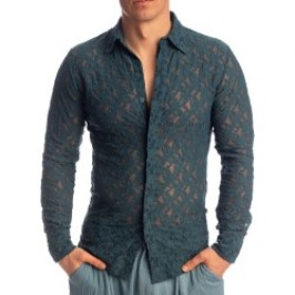 High Lounge of the brand L HOMME INVISIBLE - Delphinium - Long Sleeve Lace Shirt - Ref : HW176 DEL 272