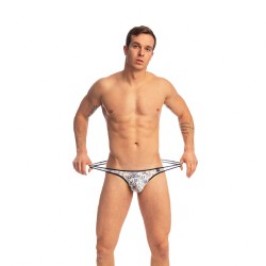 Thong of the brand L HOMME INVISIBLE - Siam Jouy - Cross String Bikini - Ref : UW23 SIA P49