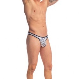 Thong of the brand L HOMME INVISIBLE - Siam Jouy - Cross String Bikini - Ref : UW23 SIA P49