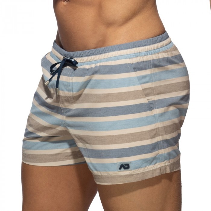 Short de bain de la marque ADDICTED - Short Retro Stripes Swim - Ref : ADS351 C23 Short de bain de la marque ADDICTED - Short Retro Stripes Swim - Ref : ADS351 C23
